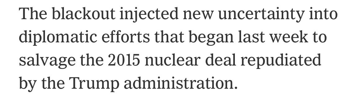 Uncertainty? This is an  #Israeli gift of even more leverage the US can use with  #Iran in negotiations. Iranian threats are now less powerful. We don’t need to rush into a bad deal as we currently are. Team  #Biden however is allergic to leverage. There’s a reason for that: