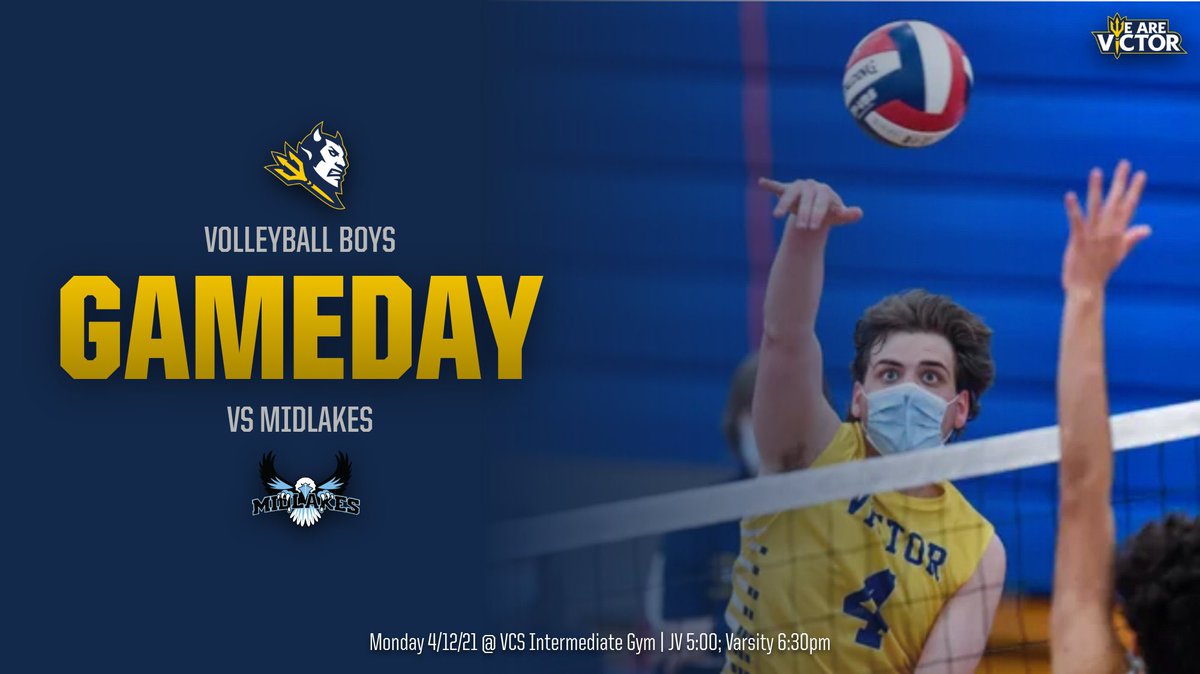 MON 4/12
🚨Note Gym Locations🚨

SENIOR HIGH GYM:
4:30pm VB-G/JV (H) Penfield Central 
6:15pm <a href="/victorgirsvball/">VVV</a> (H) <a href="/PenfieldGirlsVB/">PenfieldGirlsVB</a> 

INTERMEDIATE GYM:
5:00pm VB-B/JV (H) Midlakes 
6:30pm <a href="/VHSVolleyball1/">Victor HS Boys Volleyball</a> (H) <a href="/MidlakesAthletx/">John Lombardi</a> 

ℹ️🎥📍 sectionvny.org/public/genie/7…