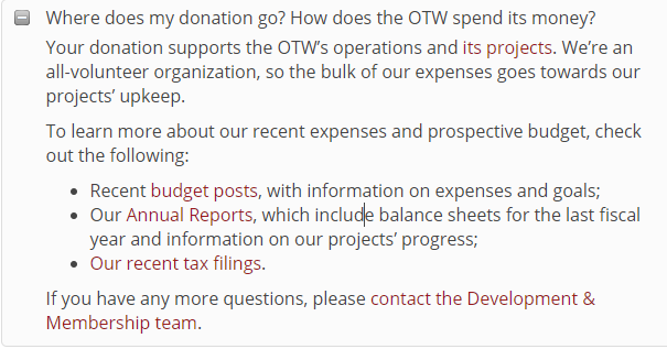 I'm sorry but this website literally posts their entire budget, their annual balance sheets, and their tax filings, if you have questions about where they spend their money you can go check for yourself