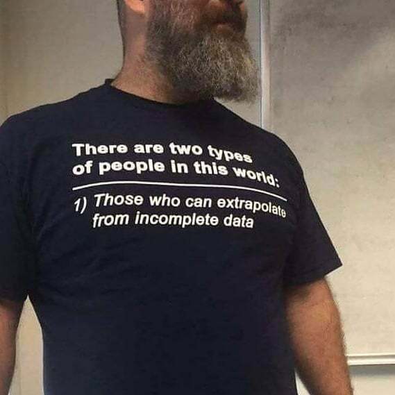 Marshall_I_am's tweet photo. 'nough said.
#tees #teeshirts #math #extrapolating #data https://t.co/3QrpO8T1Qp https://t.co/C9LARVF7ak