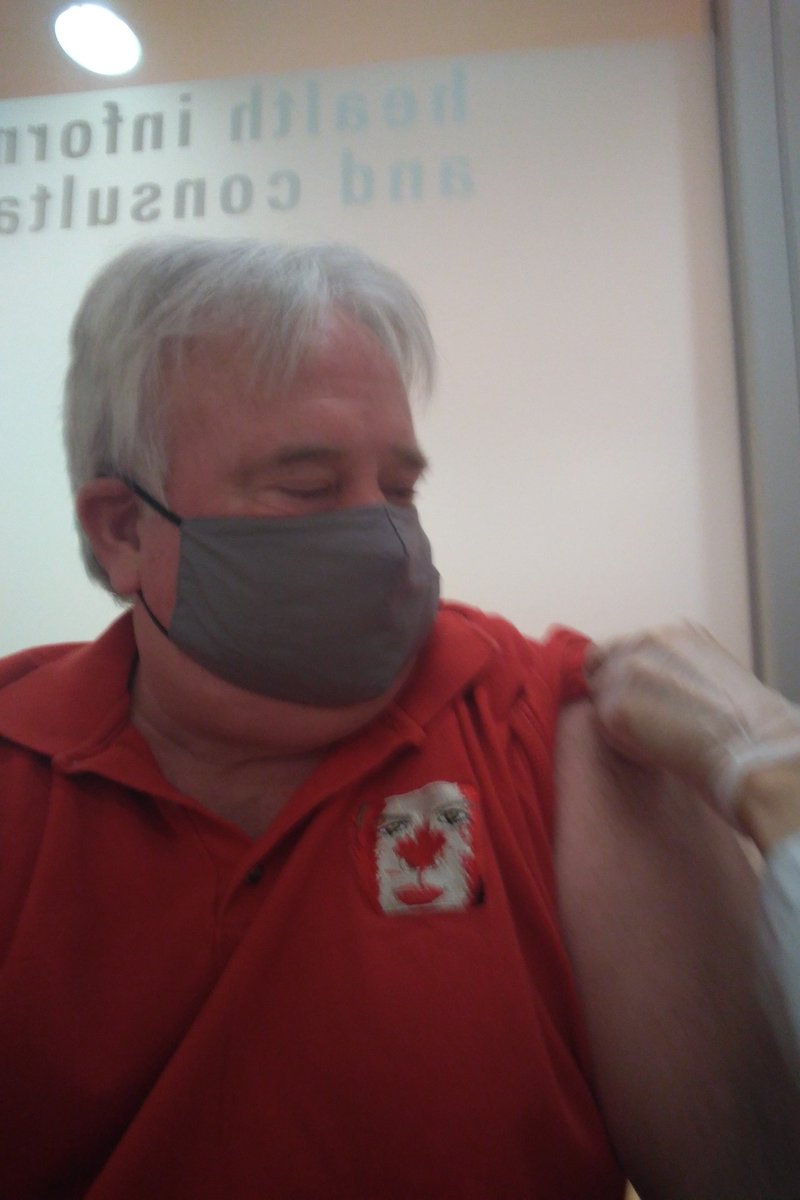 cnddaybarrhaven's tweet photo. Mattamy Homes Canada Day in Barrhaven President Darrell Bartraw's first Covid 19 vaccine. Please get yours as soon as available. Next years 40th Anniversary celebration, which will be bigger and better, are well underway. We will also be celebrating Barrhaven's 60th Anniversary https://t.co/6ReqGVy6El