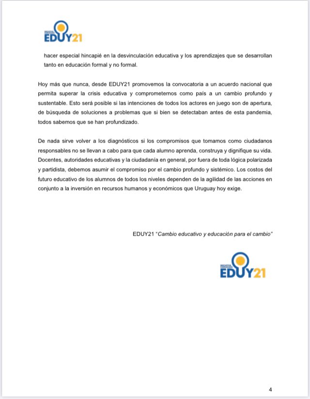 Comunicado abierto EDUY21.