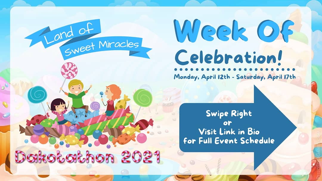 sddakotathon's tweet photo. We're super excited to announce this week will be our first ever Week Of Celebration!

We hope you'll be able to join us at our events for a whole week of FTK🎉

@CMNHospitals https://t.co/qPyCTJfvvu