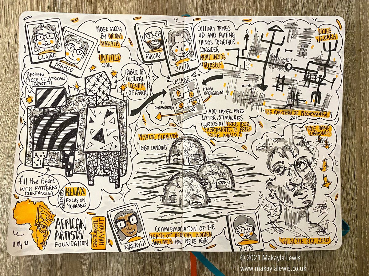 #Sketchnotes from <a href="/SN_Hangout/">Sketchnote Hangout</a> On Location No. 16 virtual visit to African Artists Foundation, Lagos Nigeria with <a href="/claire_ohl/">Claire Ohlenschlager</a> @ruthiebee85 <a href="/xLontrax/">Mauro Toselli</a> <a href="/foglia_mario/">Mario Foglia</a> <a href="/JuliaRedei/">Julia Redei</a> and amazing #SNhangout community flic.kr/p/2kSqACV