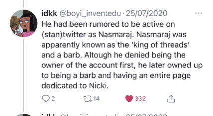 As many of you may know lil nas used to run a stan account for nicki minaj called “nasmaraj”. On this account he has made very islamaphobic comments that have hurt the muslim community. He was known as one of the bigger barb stan accounts during this time period.