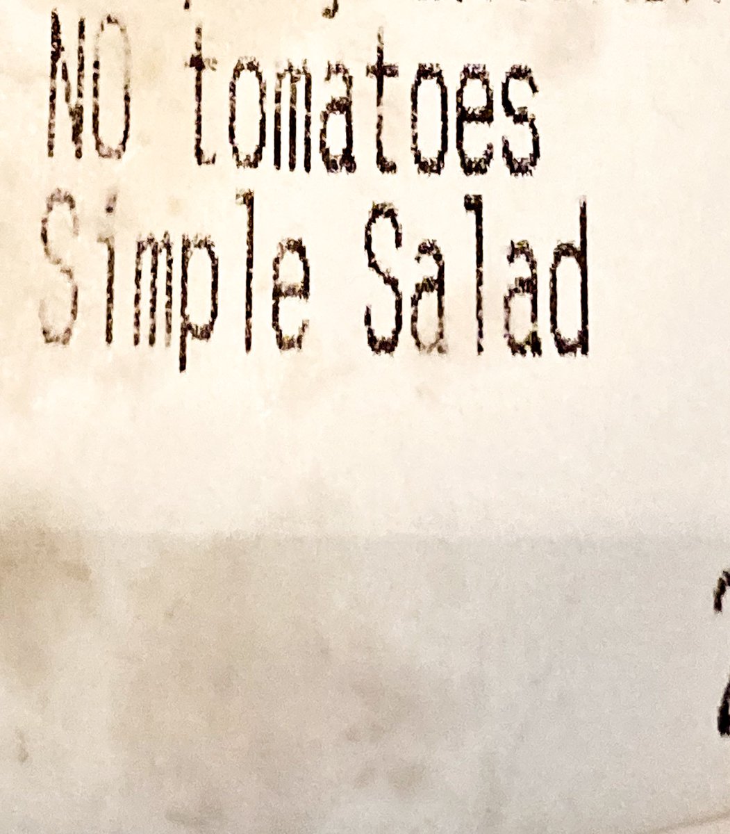 Trying to figure out what I did to upset the person who made my small side salad with no tomatoes...