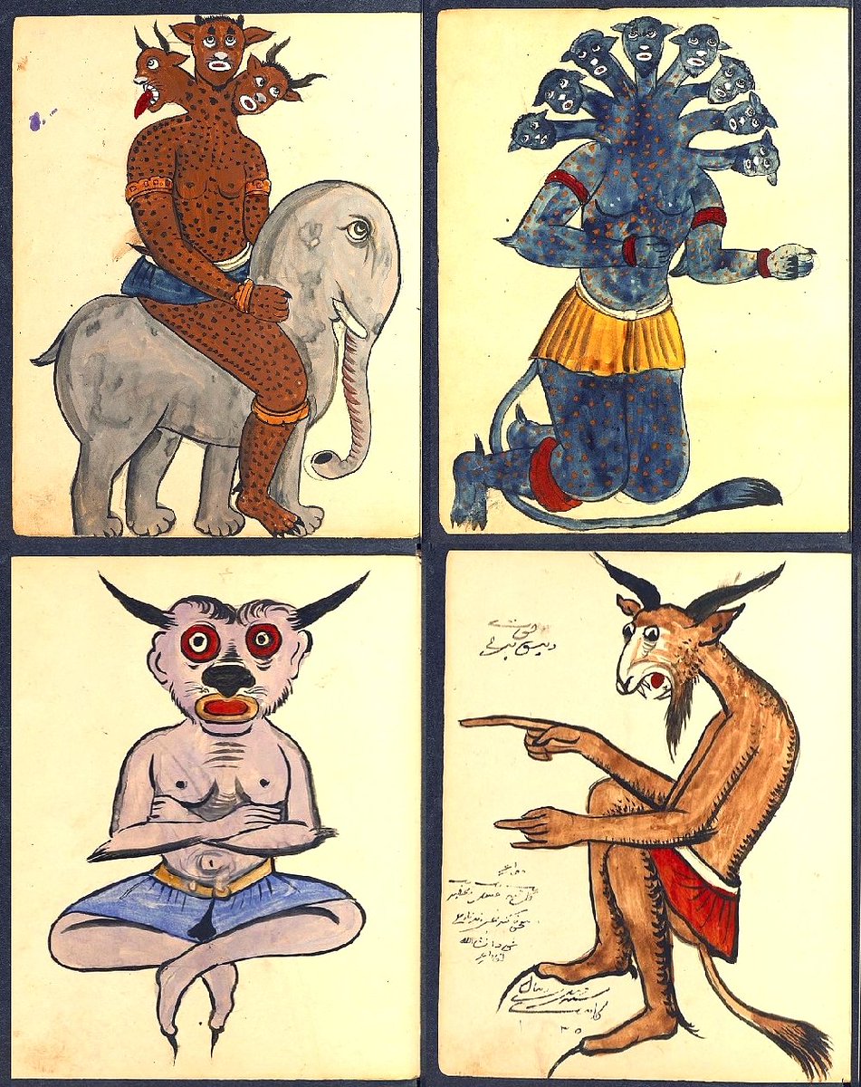 archaeologyart's tweet photo. Collection of bizarre, amazing Ifrits (Arabic: ʻIfrīt: عفريت): supernatural creatures in some Middle Eastern stories. In Islamic scriptures, a term frequently followed by the expression “of the jinn”, or Djinns: «the seeds of Iblis» (Satan, in Islamic folklore). https://t.co/QtTspgkOAw