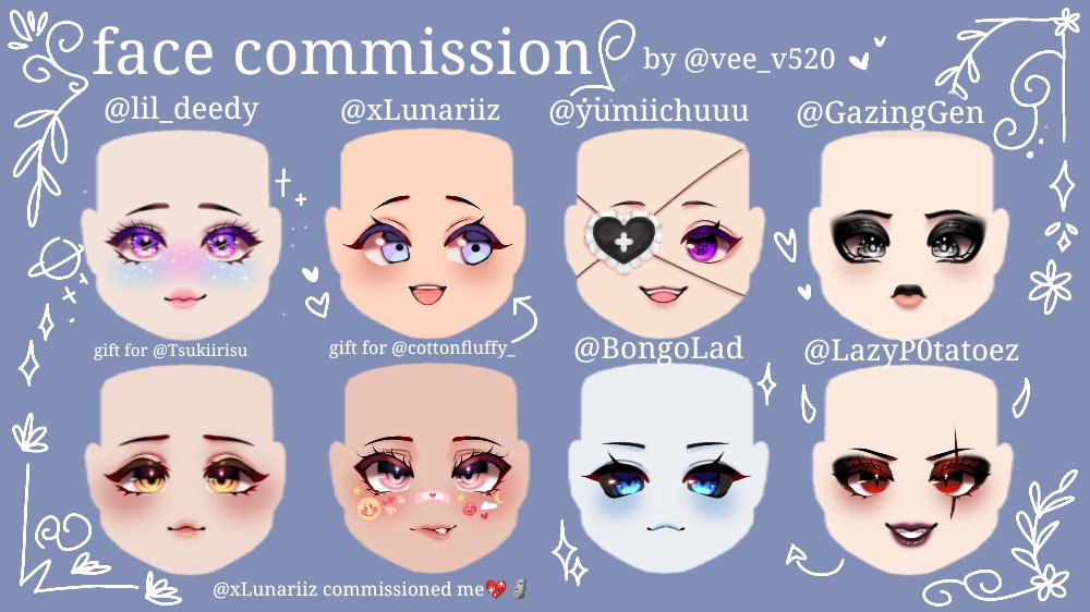 🇻 🇪 🇪🌹🐈‍⬛ vee on X: @PureCinnabun hallo i do face decals and maybe a  bit of art smtime  / X