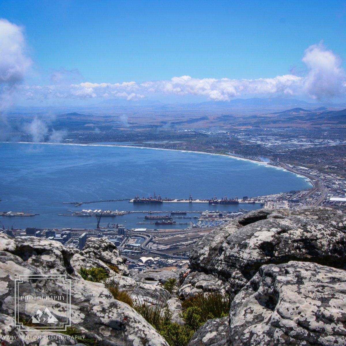 FentonPhoto's tweet photo. Looking down on beautiful Cape Town, South Africa from Table Mountain. #cityscape #landscape #water #rocks #SouthAfrica #city #table_mountain @SouthAfrica https://t.co/8wEAvsfegp