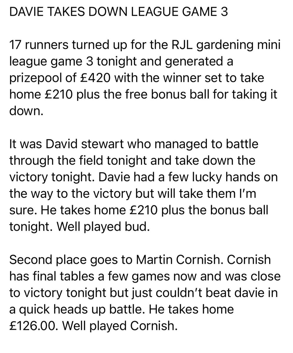 ColdstreamPKR's tweet photo. Game 3 results and league table update⬇️ https://t.co/AD5nvDQYej