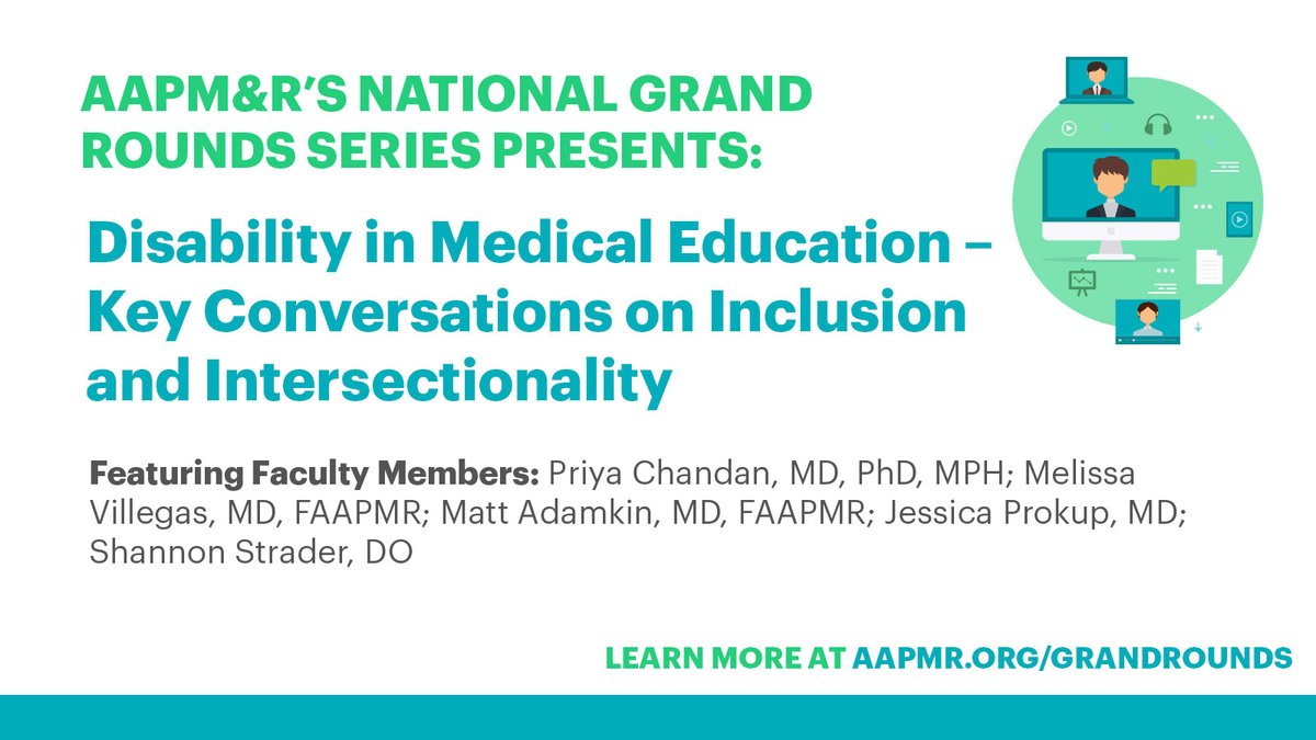 Be sure to register for this <a href="/AAPMR/">AAPM&R News</a>  National Grand Rounds that will be given on April 14th 7pm CT. The speakers include several amazing <a href="/AADMD/">The AADMD</a> Board and SRC members: Dr. Carl Tyler, <a href="/DrPChandan/">Priya Chandan, MD, PhD, MPH</a>, <a href="/JessicaProkupMD/">Jessica Prokup</a>, &amp; <a href="/ShanStraderDO/">Shannon Strader, DO, MS</a>!