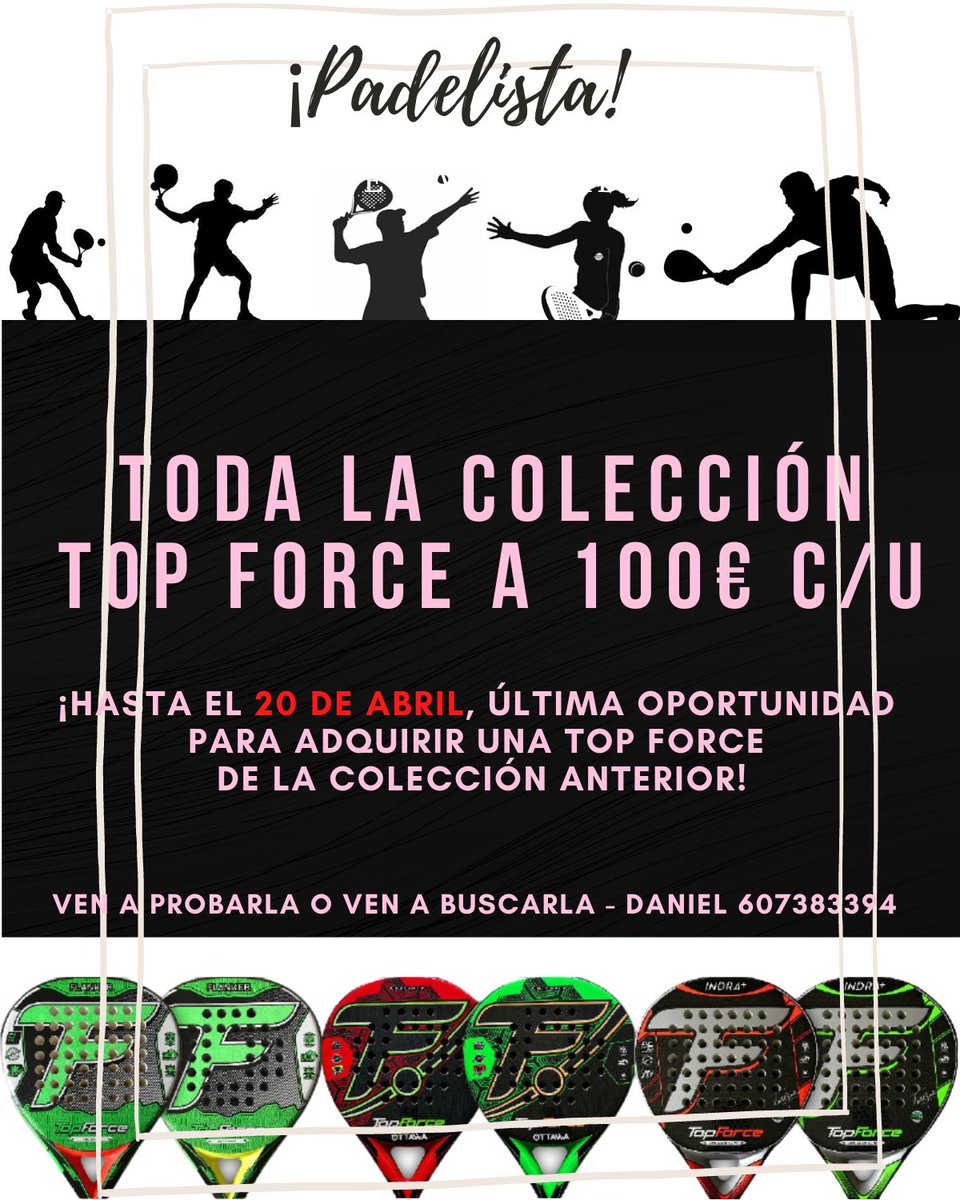 A las oportunidades hay que aprovecharlas cuanto antes, y aquí hay una para Padelistas 😉✌
<a href="/ATopeDePadel/">A Tope De Padel</a> <a href="/TopForce_Europa/">TOPFORCE Europa</a>
#palapadel #palasdepadel #padelmadrid #padellovers #padeltime #padelonline⁠ #palaspadel #instapadel #padel #padelzonanortemadrid #clasespadel
