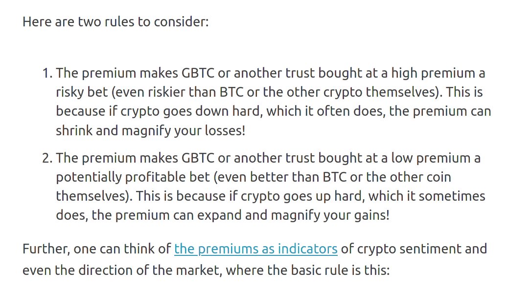 3/ Every screenshot attached to this tweet is an example of false information that has been shared with the general public as an excuse for why the GBTC premium has been as high as it has been. Even  @skewdotcom refused to tell you all the truth about the premium