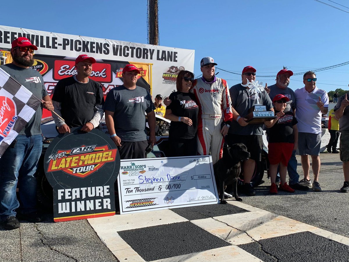 StephenNasse's tweet photo. Picked up the win at @GP_Speedway @CARSTour #HarrisonsWorkWear150 today!  Thank you for all the love!  This is what it's all about and we're going to keep the momentum goin!
#NasseNation #StephenNasse #ClassyNasse

https://t.co/GCVuDnxJsz https://t.co/Ylu61lgb0v