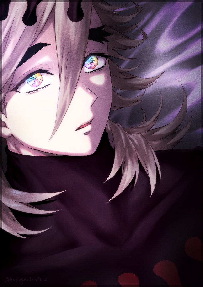 1boy male focus solo turtleneck multicolored eyes looking at viewer blonde hair  illustration images