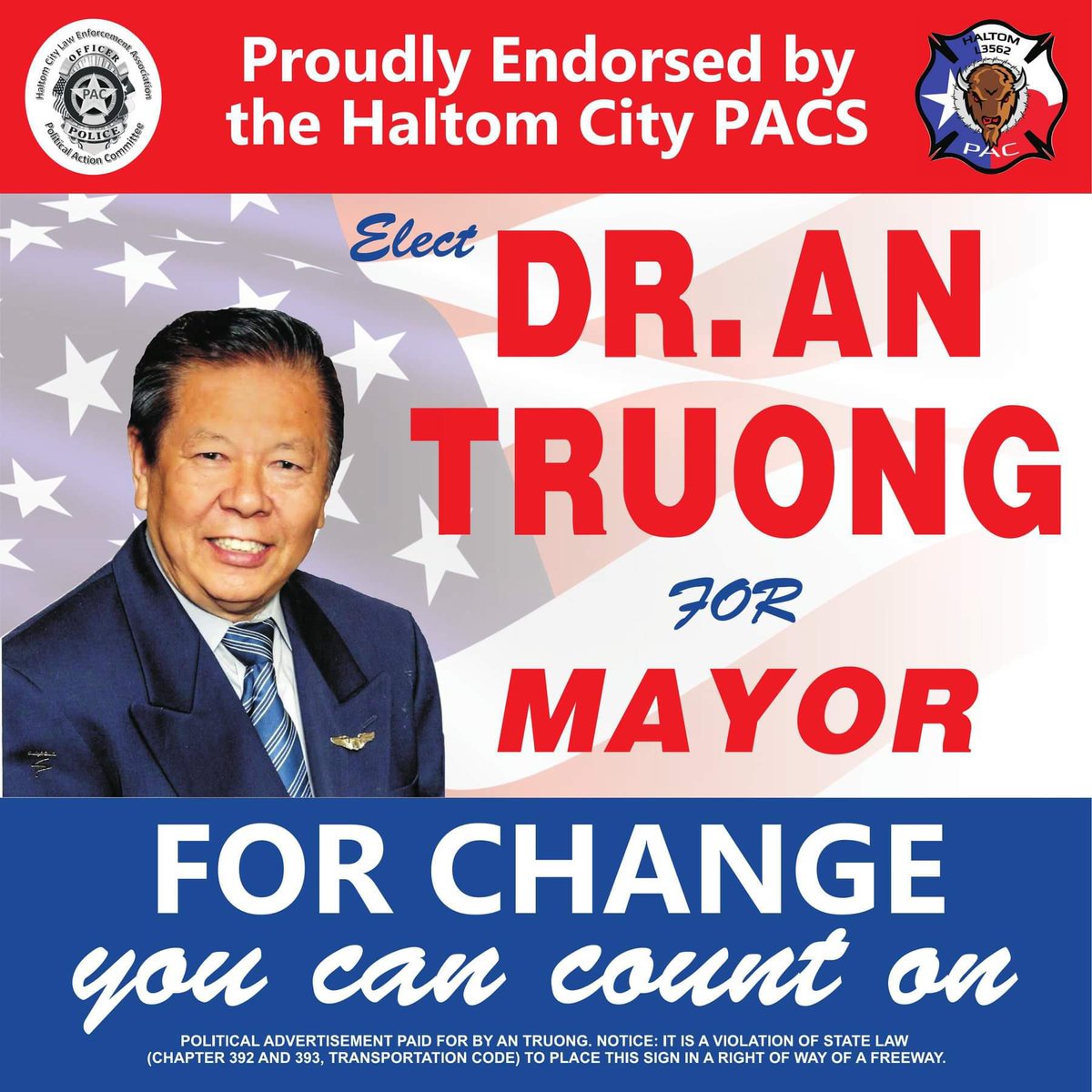 BudKennedy's tweet photo. Interesting campaign ploy by the incumbent in Haltom City #dfwelex https://t.co/39uUxUw2MD