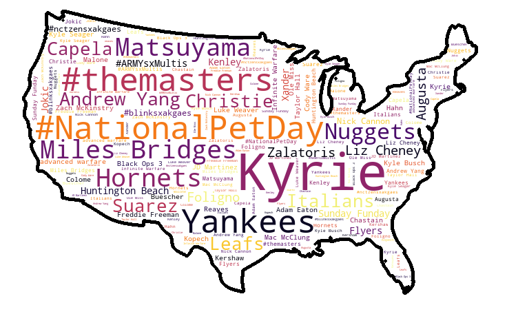Here's what's trending across the US on Twitter at 18:02 on 2021-04-11
 #Trending #analytics #TheMoreYouKnow