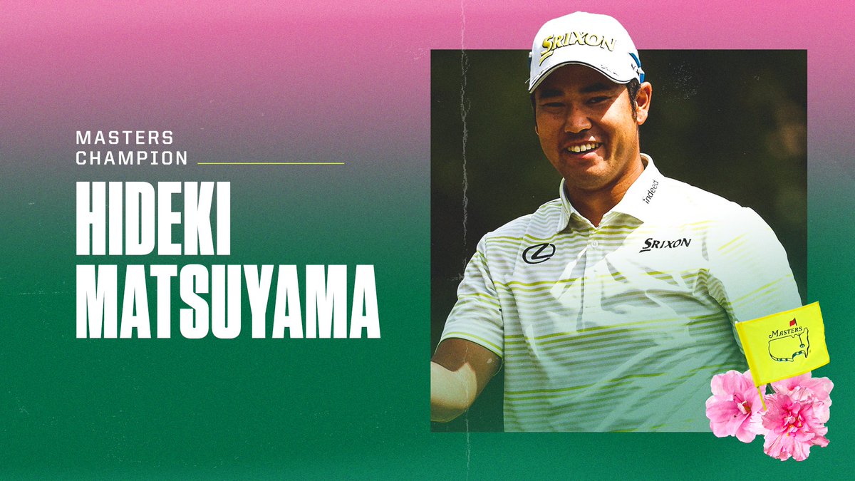 espn's tweet image. HIDEKI MATSUYAMA WOULD NOT BE DENIED! 

With this win, he becomes Japan's first man to win a major title 🇯🇵 🏆 

#themasters