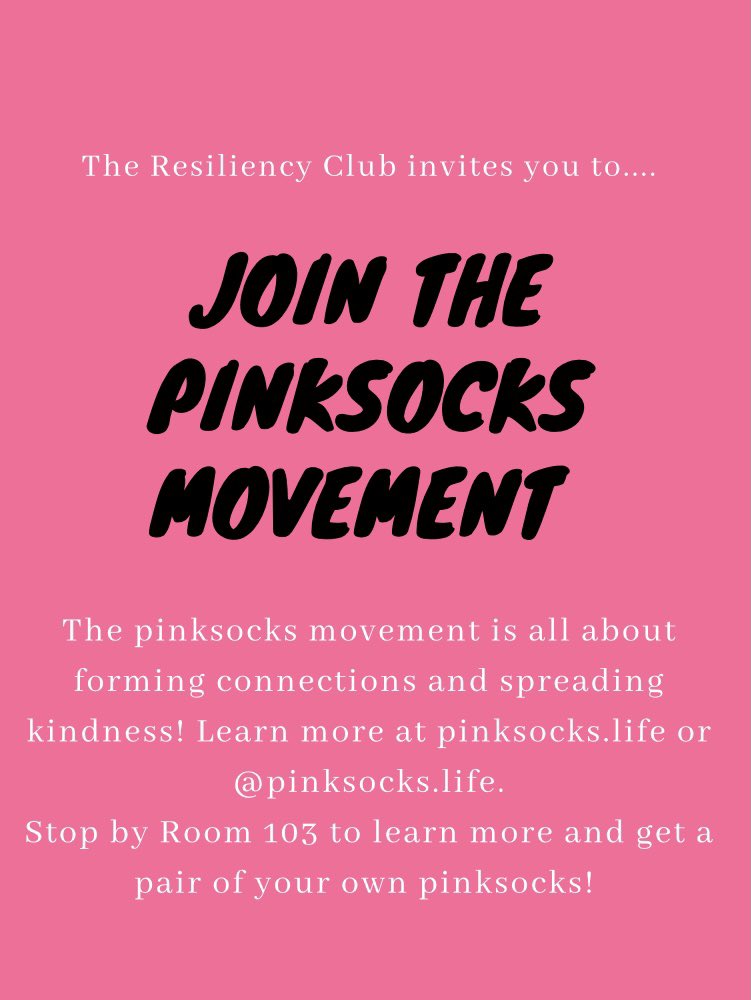 SFResiliency's tweet photo. The #pinksocks movement is taking momentum at @springfordasd!! Reminder to wear #pinksocks if you have them tomorrow, Monday 4/12. If you are interested in a pair and want to learn more, repost and share this post in your story and tag @sfresiliency. Also visit @pinksocks.life https://t.co/8iyE925aju