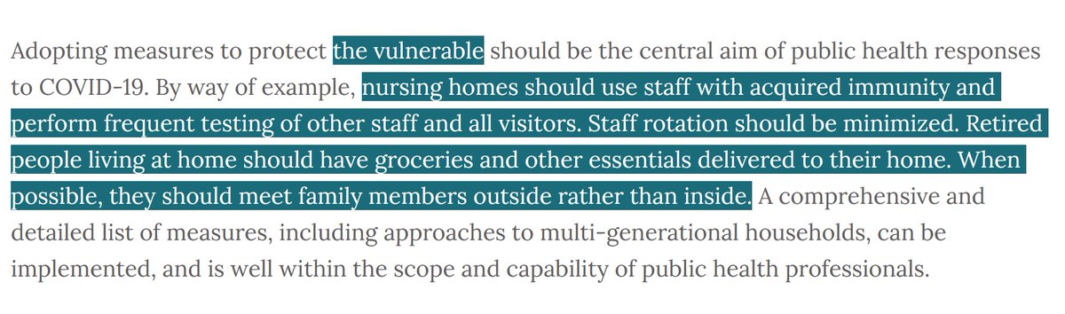 10. But actually, GBD doesn't make it very clear who deserves/needs protection and who doesn't. That's the Trojan Horse of GBD: Make sensible suggestions for a very small group (nursing home residents) to distract from the high risk for many unprotected people at advanced age.