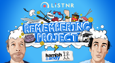 Season two of Hamish &amp; Andy's Remembering Project kicks off today! Join the boys as they leap into their extensive archives across 20 years of broadcasting.

Episode one available now via the <a href="/LiSTNRau/">LiSTNR</a> app and all podcast platforms. 

Read more here: bit.ly/3uKv89I