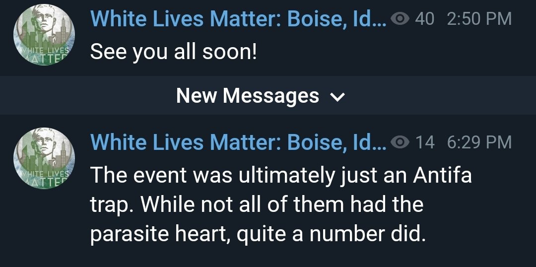 A pretty solid epitaph for the day courtesy of Boise White Lives Matter, lol.