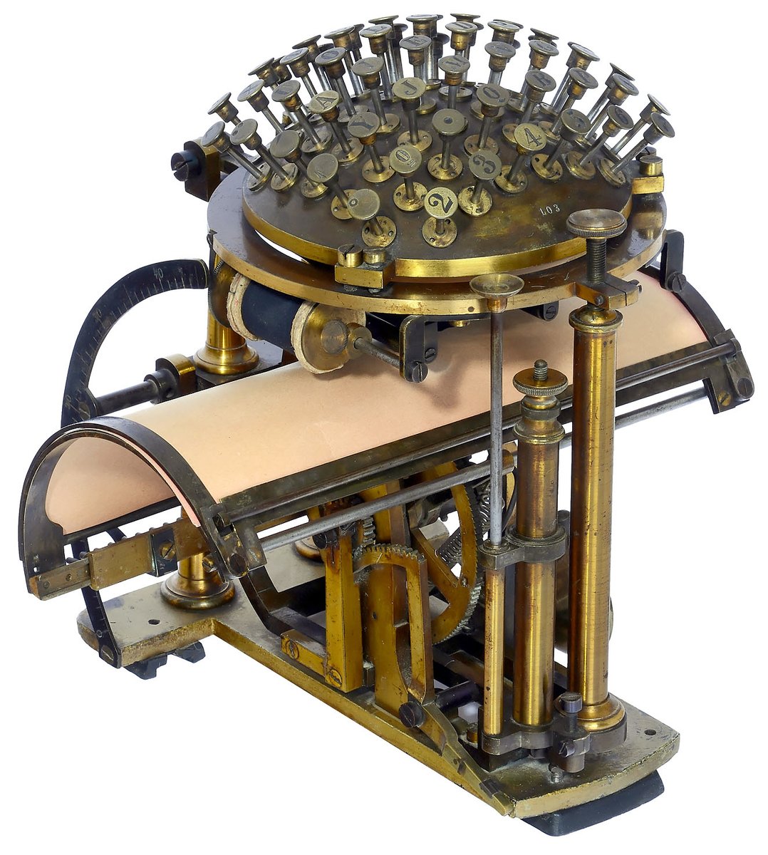 Hiroko Miyamoto 世界で初めて商業生産されたタイプライター ライティングボール スチームパンクなデザインでかっこいい デンマークのラスムス マリング ハンセンによって1865年制作されました Malling Hansen T Co Ywwjtqmp6d T Co