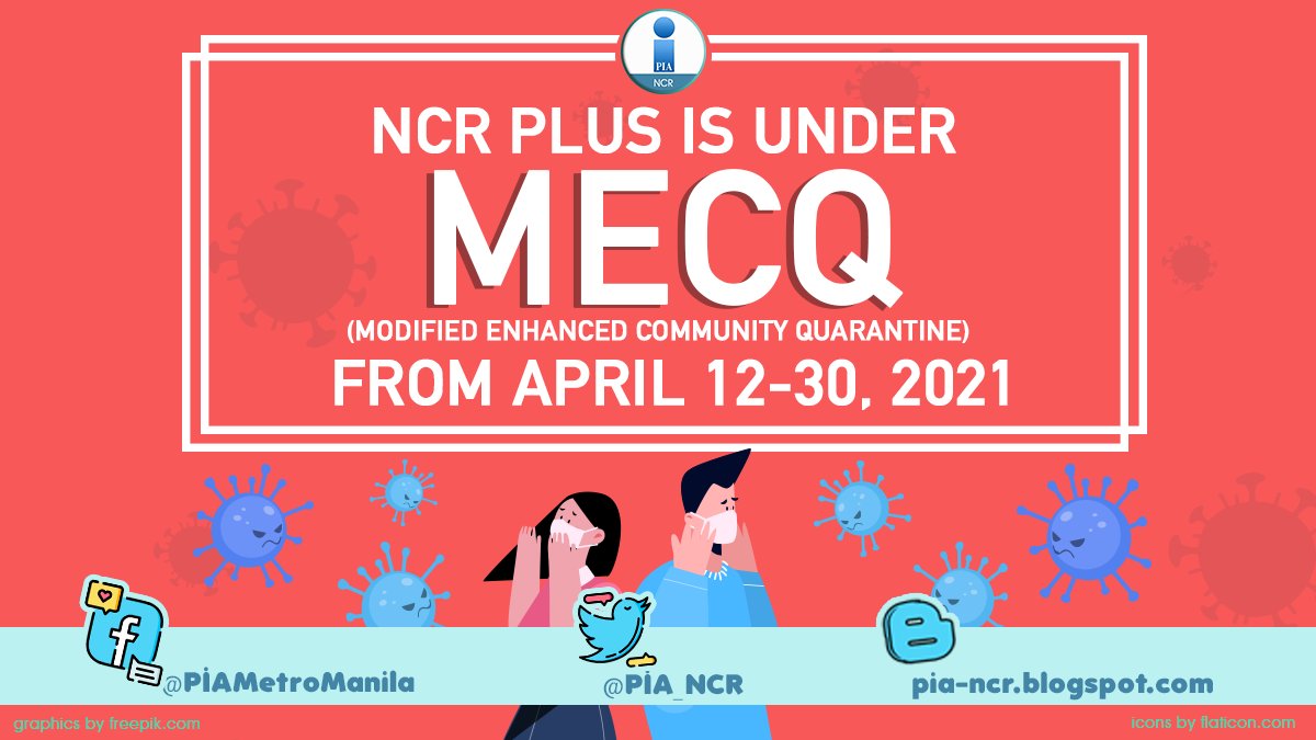 PIA_NCR's tweet image. Metro Manila is under #MECQ from April 12-30. 

Here are the guidelines you need to remember and follow:

#COVID19PH