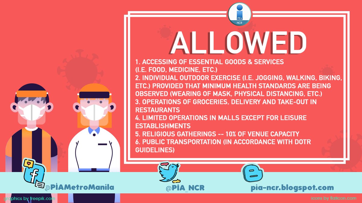 PIA_NCR's tweet image. Metro Manila is under #MECQ from April 12-30. 

Here are the guidelines you need to remember and follow:

#COVID19PH
