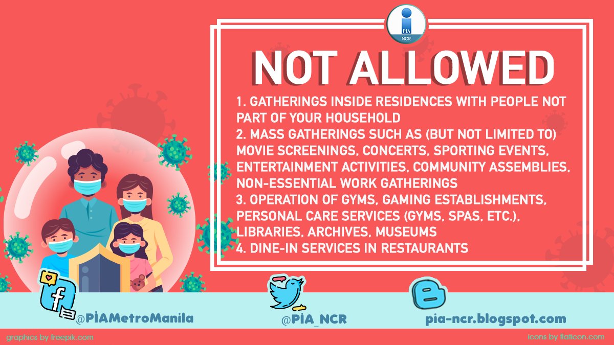 PIA_NCR's tweet image. Metro Manila is under #MECQ from April 12-30. 

Here are the guidelines you need to remember and follow:

#COVID19PH