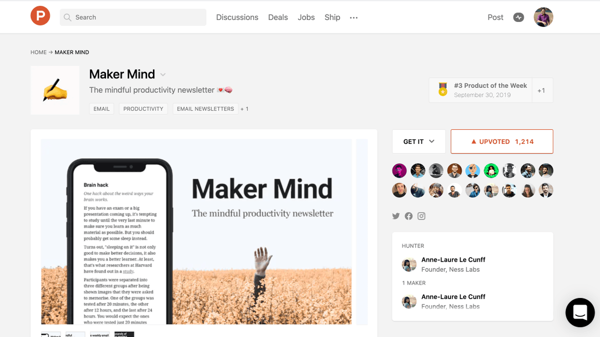 1) Present your solution as a product.Your product can be anything -- newsletter, book, report, webpage showcasing detailed analysis. Don't just think of products in the traditional sense.Eg. Maker Mind by  @anthilemoon, one of the most loved products of 2019, is a newsletter.