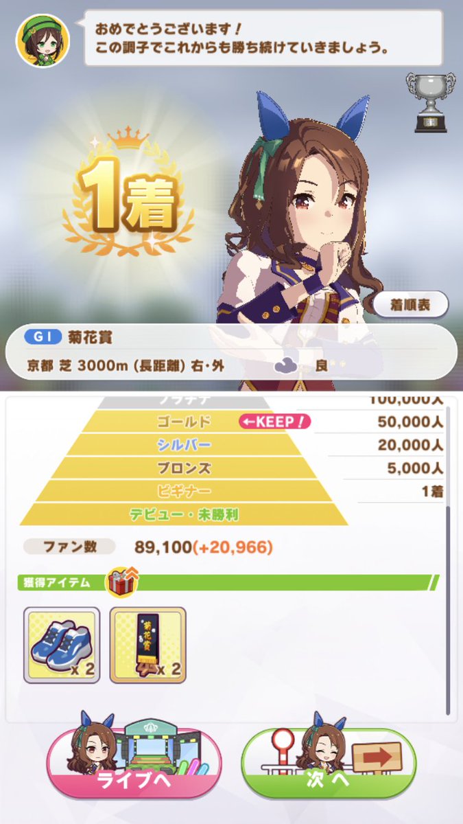 葉月 على تويتر わーいキングヘイローで三冠取れたー それなのにお母様の反応が冷たい つめたぃ W ウマ娘 キングヘイロー 桜花賞 日本ダービー 菊花賞