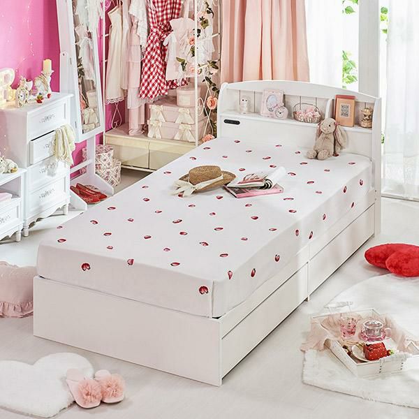 ロマンティックプリンセス シングルベッドフレーム 収納付き