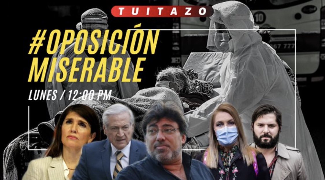Atentos mañana‼️

Tuitazo MUY necesario! Ya basta de políticos que quieren ver caer a Chile! 

Miserables!! 

Usa el HT #OposicionMiserable a las 12:00

💪🏼🇨🇱🇨🇱