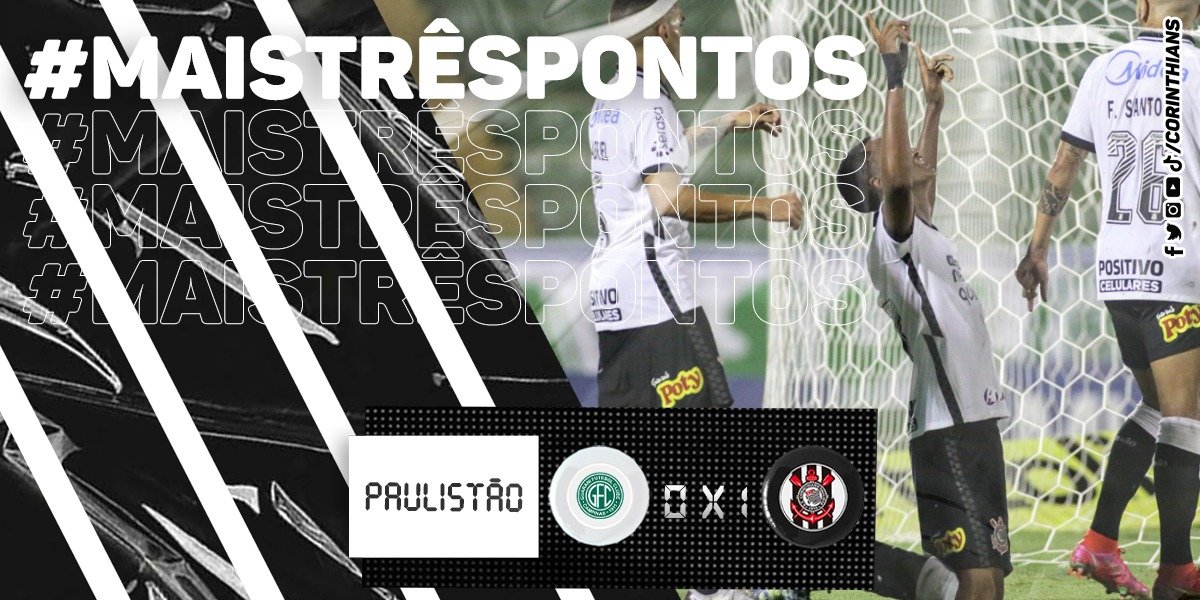 radiocoringao's tweet photo. #MaisTrêsPontos em Campinas! O @Corinthians derrota o Guarani por 1 a 0 e chega à quarta vitória no @Paulistao. Próximo jogo é na 3ª feira contra a Ferroviária às 20h, também fora de casa.
#GUAxSCCP
#VaiCorinthians https://t.co/3dcfppi71J