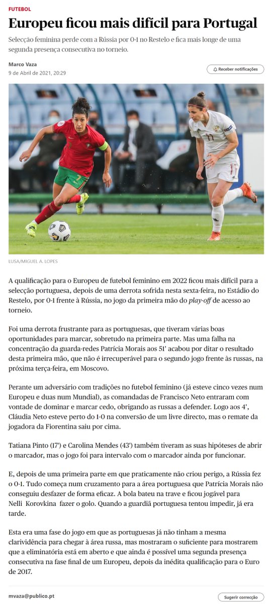 #WEURO2022 #futfem 
✅ Repetiu-se a saga do POR 1-2 ENG do Euro 2017, com os mesmos protagonistas: 
➡️ a repetida desdita de uma guarda-redes... 
➡️ o SN que tem a SNF-A, 'curto' para o valor facial do plantel.
EURO2017
tinyurl.com/7zawjz3p
09ABR2021
i.imgur.com/pQ8nPvO.gif