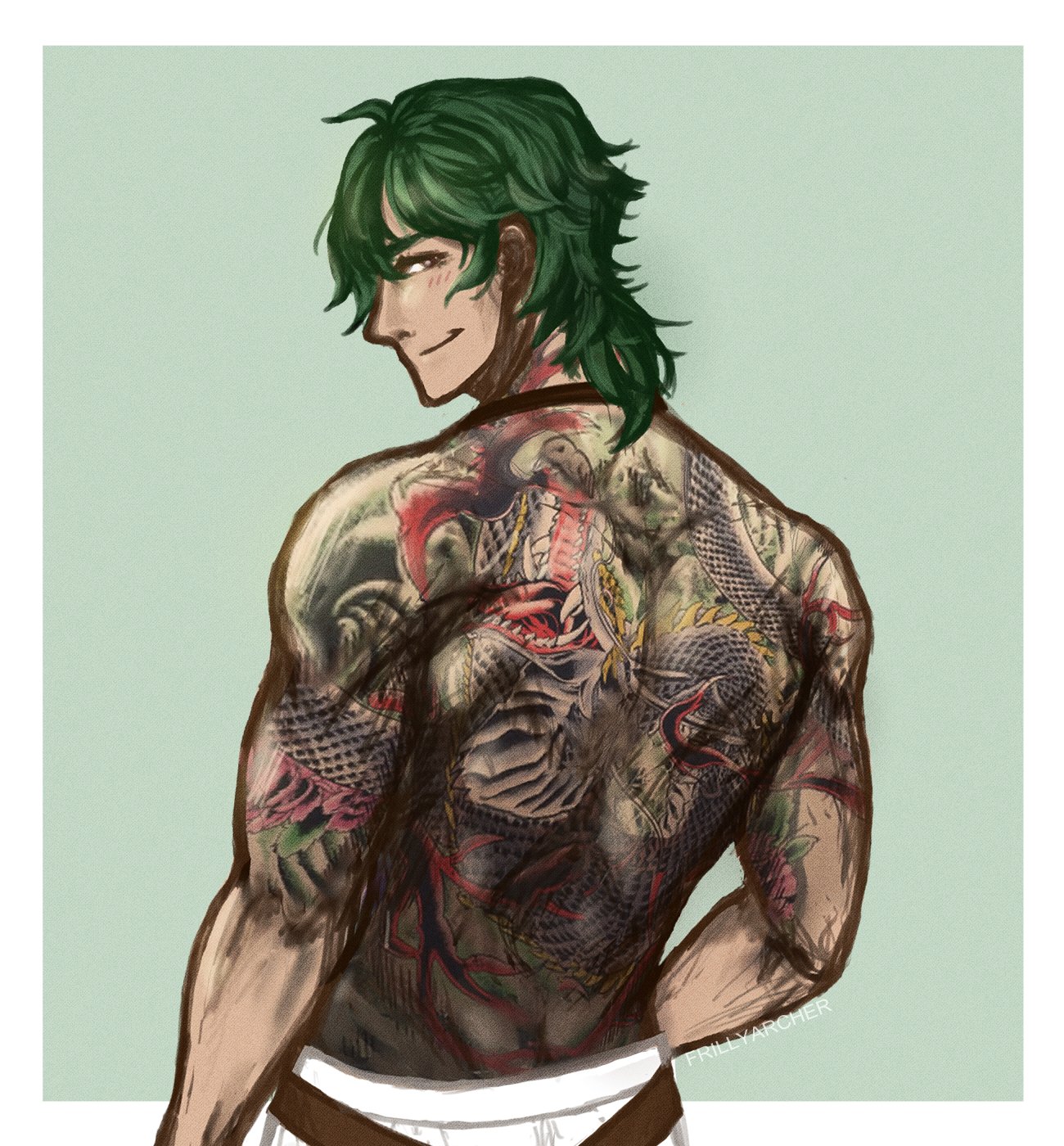 Eytara on X: "Did someone say "Joe with Tatsu's back tattoo" ?? I realized halfway into this I didn't have the skill to redraw the whole tattoo by hand, but hey