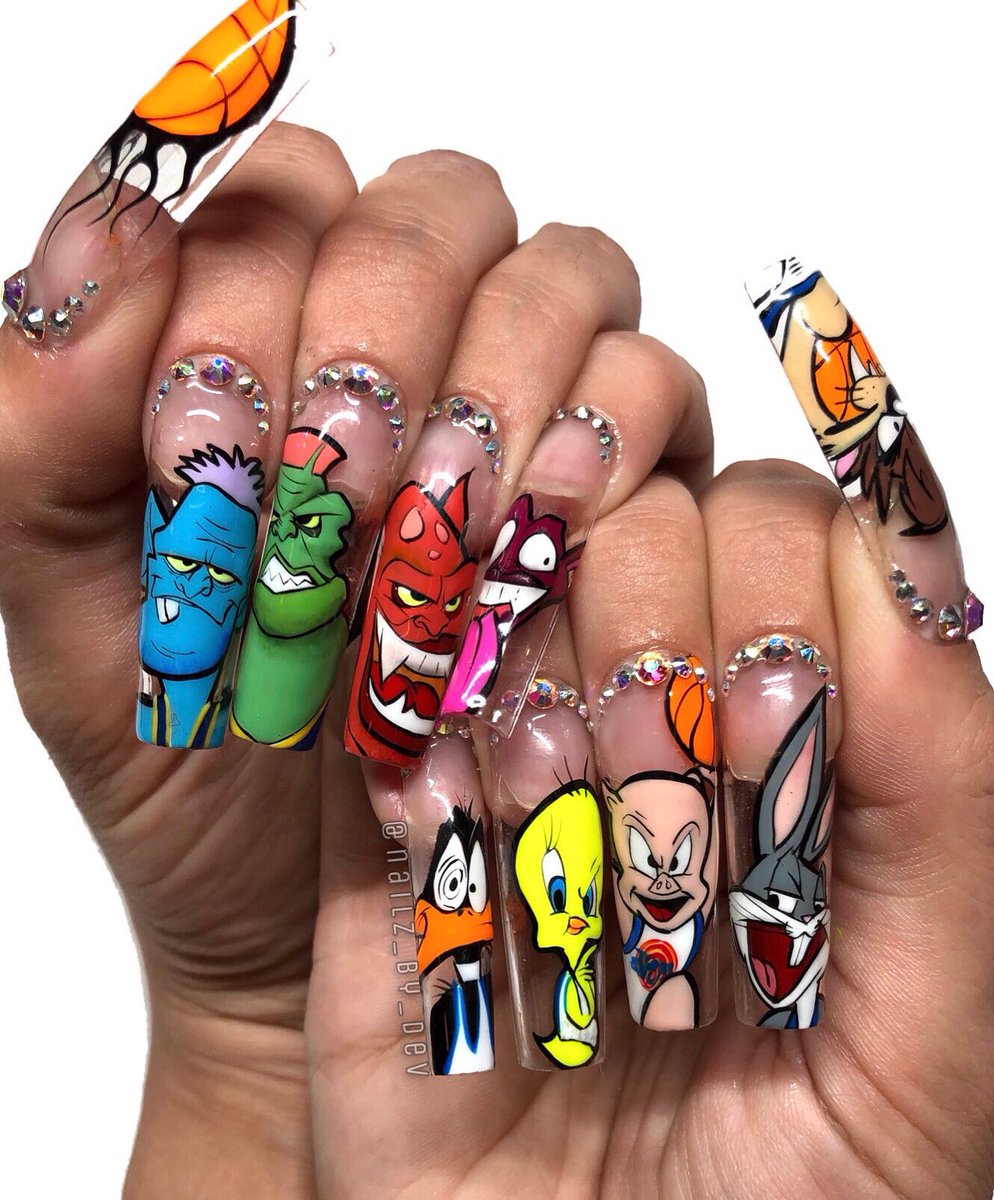 SPACE JAM!🏀🚀 artist- <a href="/nailz_by_dev/">nailz_by_dev</a> who’s excited for the new <a href="/spacejammovie/">Space Jam: A New Legacy</a> ?! 😜 #SpaceJam