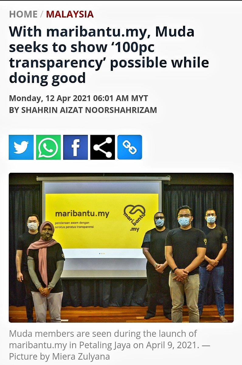 DrMathen's tweet image. Pelancaran portal maribantu.my oleh @partimuda

Portal pendanaan awam yang memberi jaminan transparensi

Penyumbang mendapat akses kepada ;

1.Dokumentasi Penuh Kempen
2.Laporan Kewangan Kempen
3.Resit Pembelian