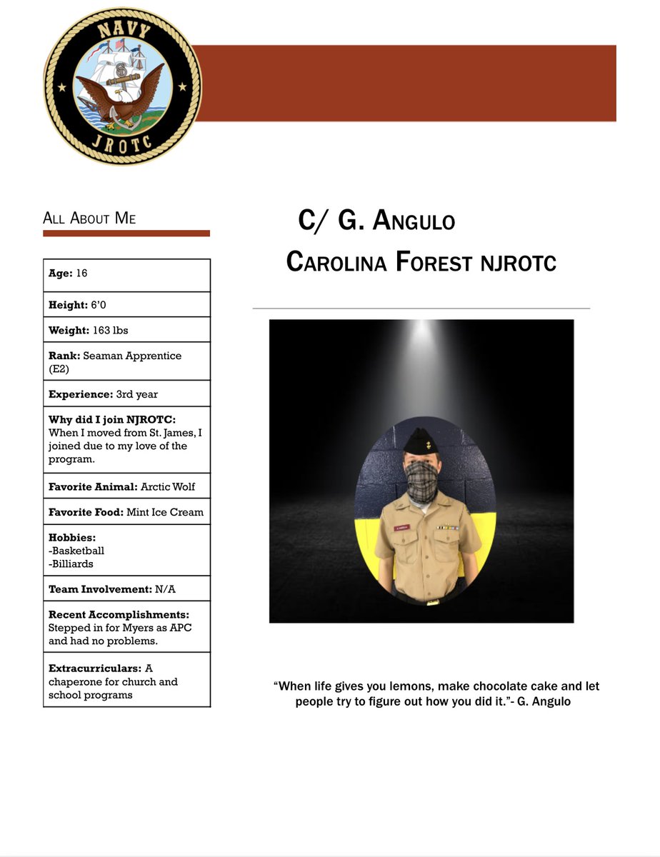Congratulations Cadet Angulo
