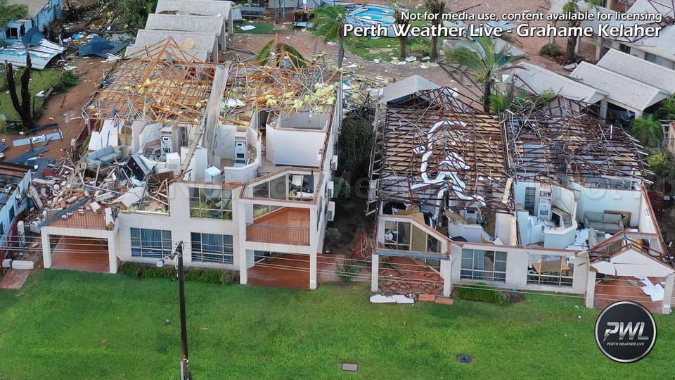 SevereWeatherAU's tweet photo. These images show the destruction left behind after Tropical Cyclone Seroja made landfall in Kalbarri, Western Australia overnight.

A number of homes have been destroyed or severely damaged.

Full gallery via our page partner Perth Weather Live https://t.co/C3M4VcWsDX https://t.co/VrkTSpahBL