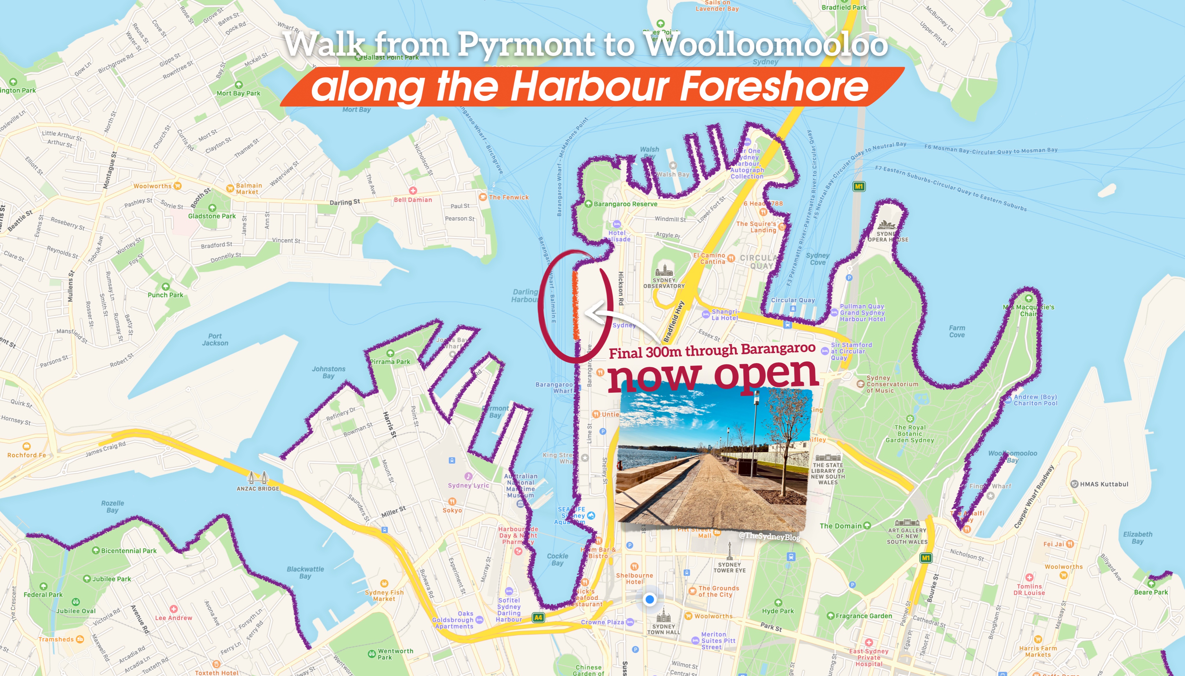 Sydney Harbour Walks Map Clover Moore On Twitter: "You Can Now Walk From The Woolloomooloo Finger  Wharf To The Anzac Bridge Along The Harbour Foreshore!  Https://T.co/Dns6Oanqcy" / Twitter