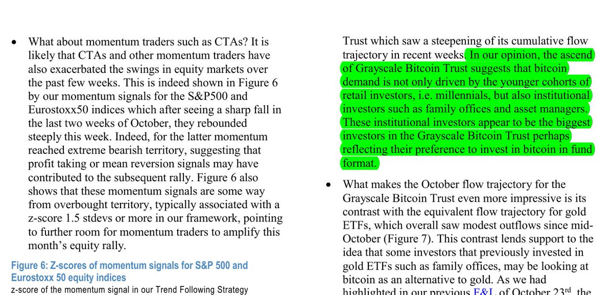 8a/ Attached to this tweet are some screenshots from the investor reports that JP Morgan has been publishing reflecting the impact of Grayscale on the markets.
