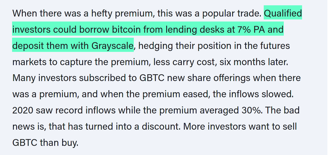10/ Can you imagine how tempting it would be to plop all of my Bitcoin in a product like that? Especially if say...some related entity like...  @GenesisTrading was allowing me to borrow bitcoins directly.