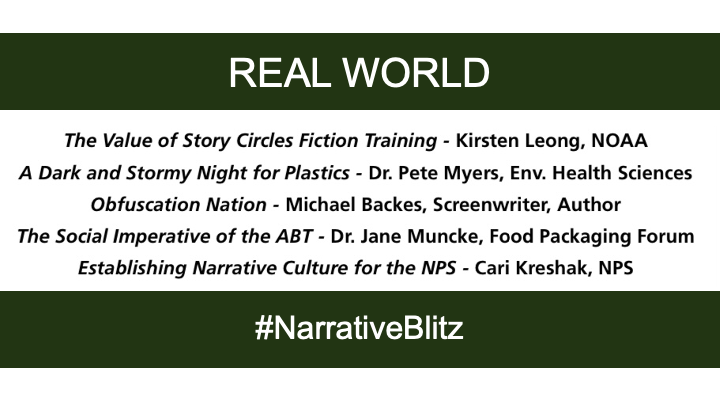 Here's the agenda for the Narrative Blitz. Four half hour blocks featuring 5 speakers each with live Q&A, followed by an ABT Build by  @ABTagenda Post your questions here for us & use  #NarrativeBlitzWed 4/14, 11:00 am - 1:30 pm (PDT)Register FREE here:  https://www.eventbrite.com/e/the-national-park-service-presents-the-narrative-blitz-tickets-144714162957