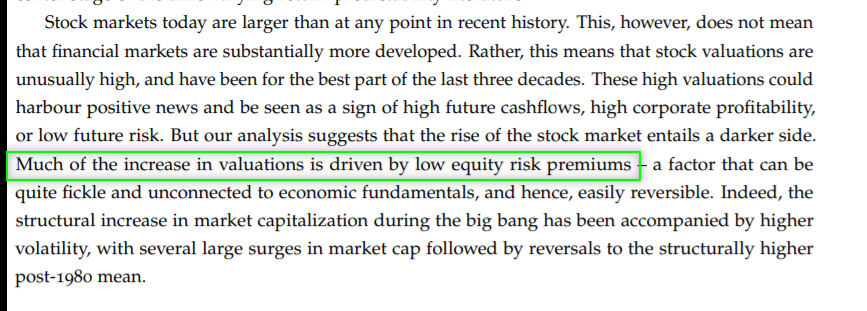 12/ They find out that much of the over-valuation comes from lower risk premiums ( "the FED has your back") ... meaning people thinking co's can't default