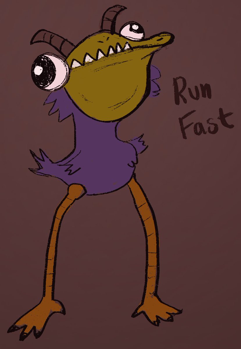 hunnishark's tweet photo. Watching hubby play through Legend of Dragoon and some of these monsters are just ....
Run Fast is the monsters name but also good advice.

#fanart #legendofdragoon #monster https://t.co/N6rAaEc6ui