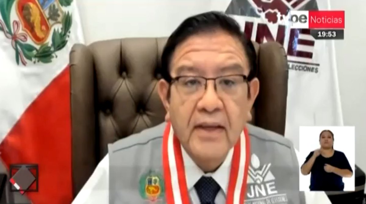 JNE Perú on Twitter "El Presidente del JNE, Salas Arenas, se