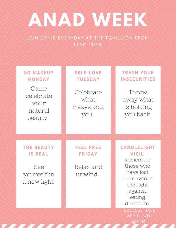 TamukDeephers's tweet photo. Tomorrow is the start of our ANAD week! Join us as we bring awareness to one of our philanthropies Anorexia Nervosa and other associated disorders. PLEASE tag us in all your pics! We hope you join us and spend this week listening and learning with us💜 https://t.co/95vKeQOLn4