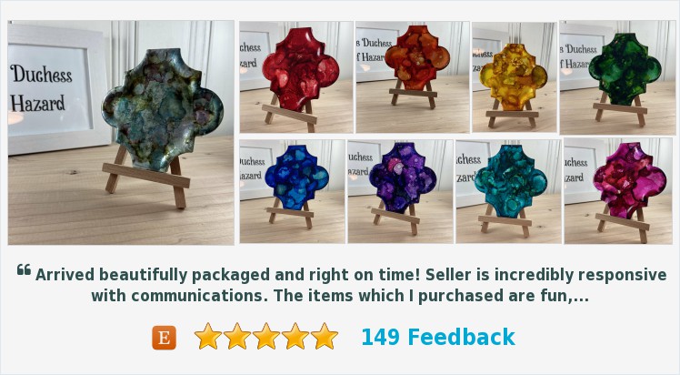 My Newest Upcycled Art Items Start With a Marrakech Ceramic Tile, layers of Alcohol Ink, & Sit on a Tiny Easel. Each One of a Kind and Will Brighten Your Space. #ROCteam #ShopSmall #EtsyHandmade #ShelfArt 
etsy.com/shop/TheDuches…
(Tweeted via PromotePictures.com)